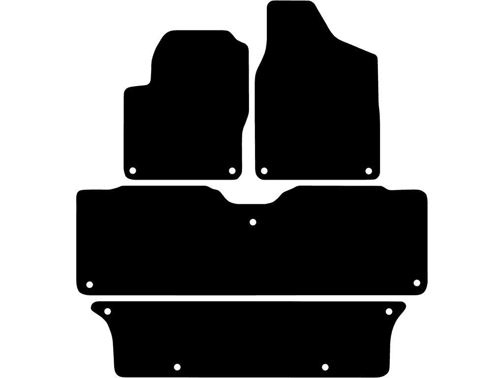 5/7-sitsig | Med fästsystem på bakmattorna