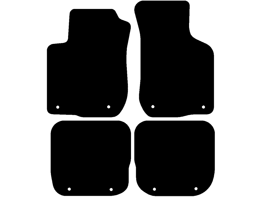 Med fästsystem på bakmattorna | Fästsystem: Clips (sluten) | Variant 3