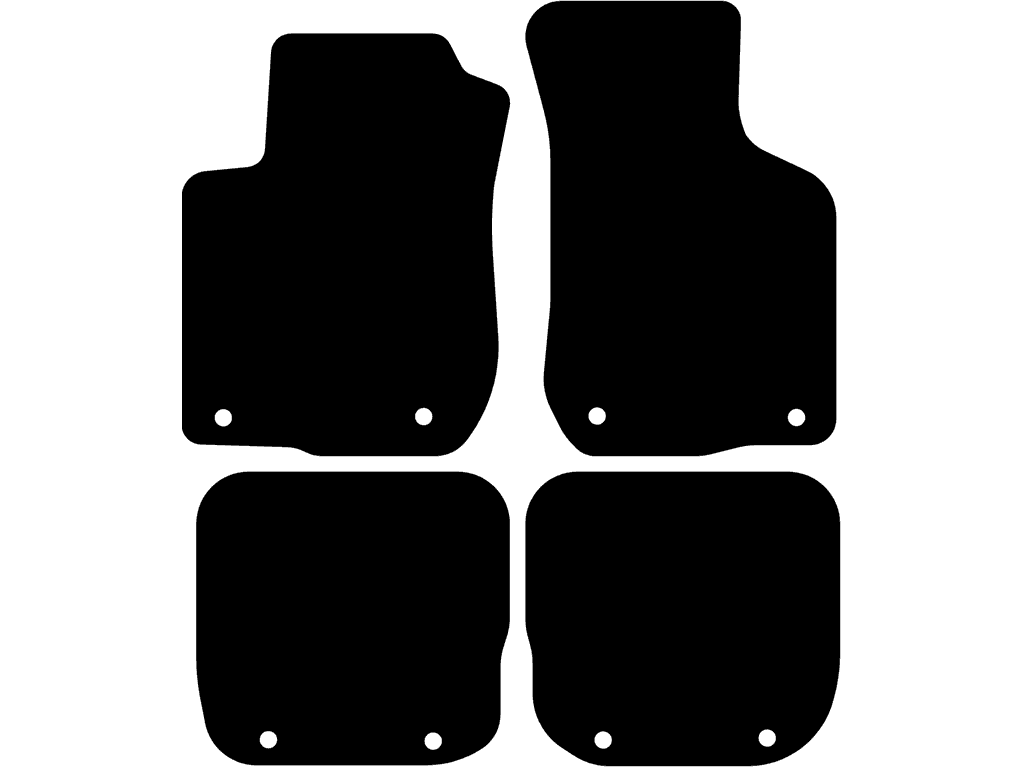 Med fästsystem på bakmattorna | Fästsystem: Clips (med öga) | Variant 1