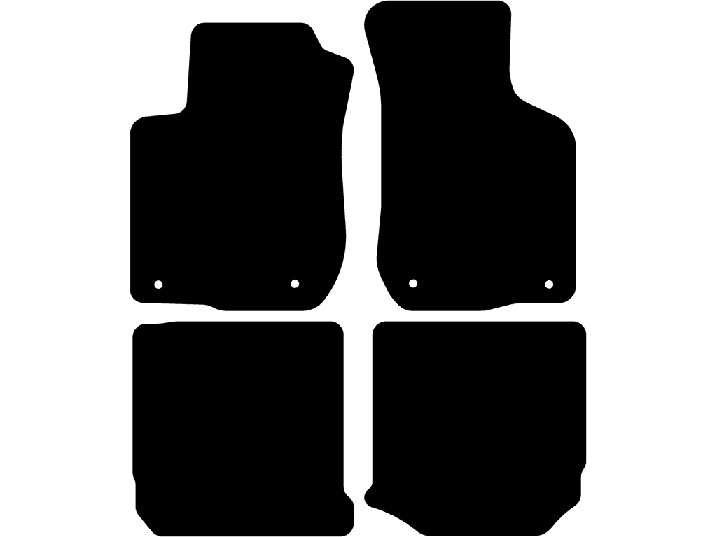 Utan fästsystem på bakmattorna | Fästsystem: Clips (sluten)