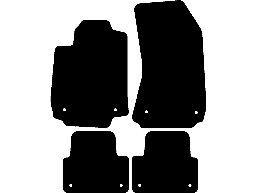 Med fästsystem på bakmattorna