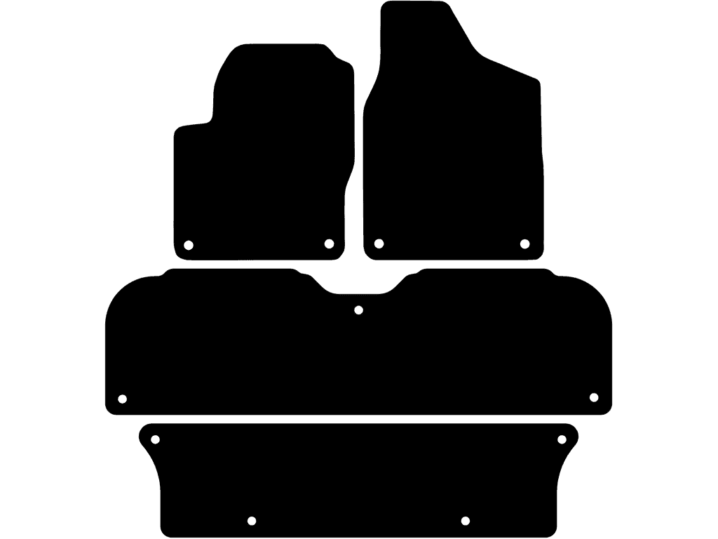 Med fästsystem på bakmattorna